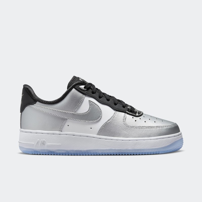 Metallic silver and outlet black air force ones